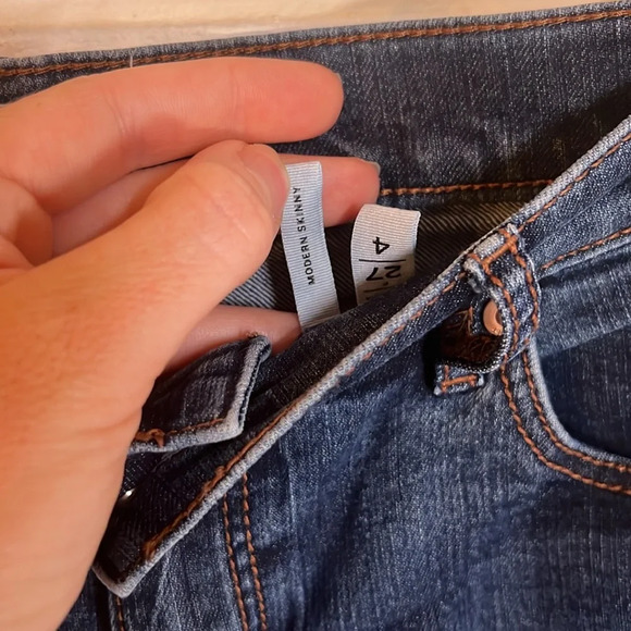 Loft Dark Wash Modern Skinny Ankle Cotton Stretch Jeans, Women’s Size 27 - Picture 4 of 7